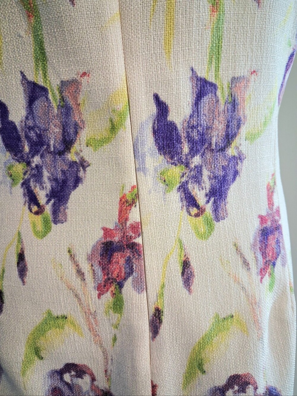 Floral Sleeveless Sheath Dress in White and Purple Size 16 - Picture 6 of 13